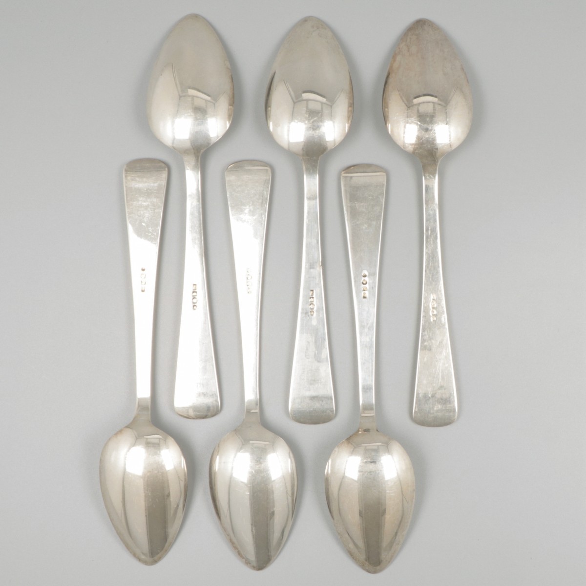 6-piece set of spoons ''Haags Lofje'' silver. - Image 2 of 6