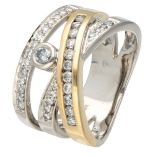 18K. Bicolor gold ring set with approx. 0.43 ct. diamond.