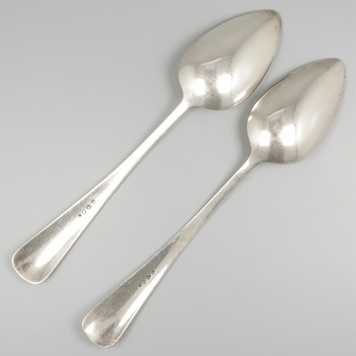 2-piece set vegetable spoons ''Haags Lofje'' silver. - Image 2 of 6