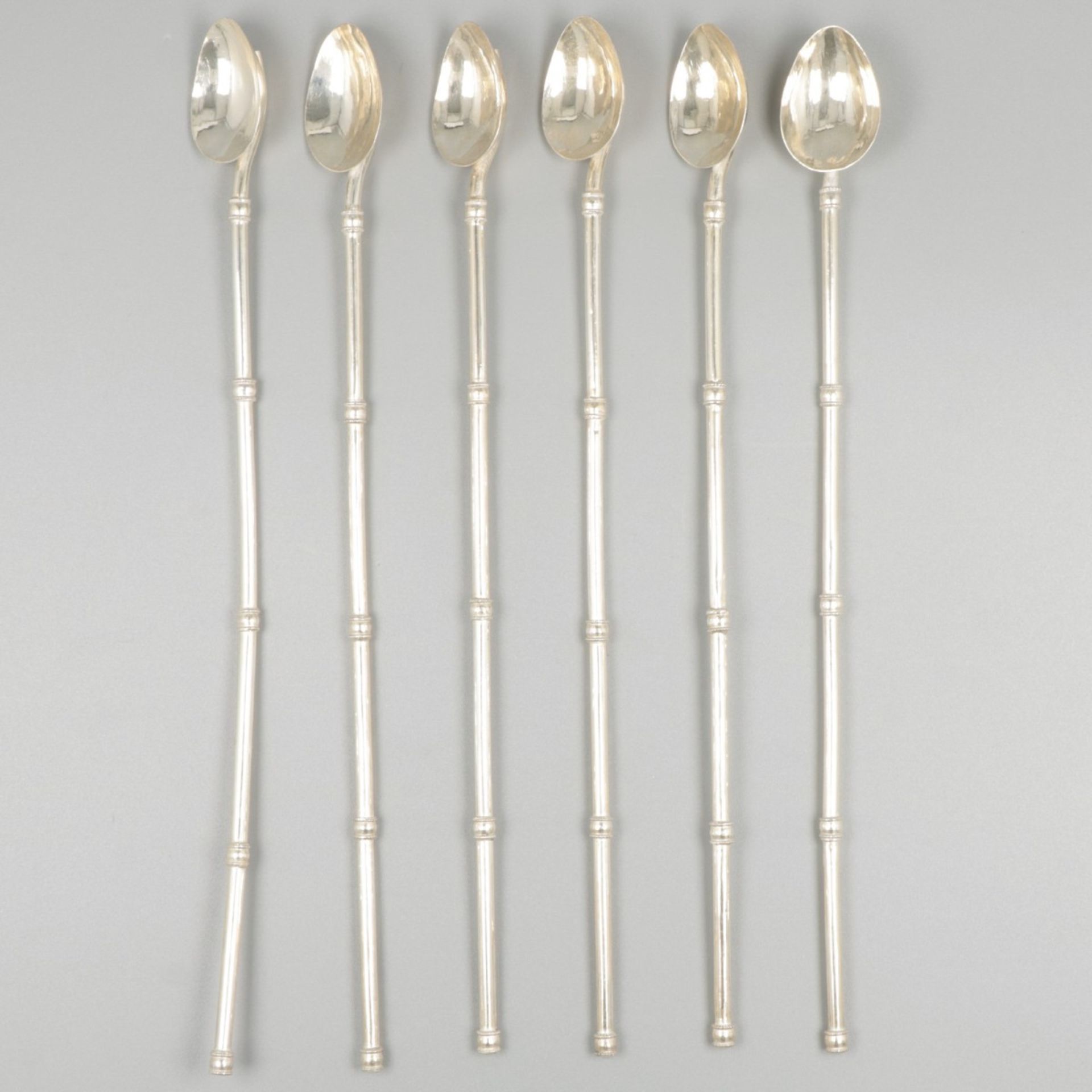 6-piece set cocktail spoons silver.