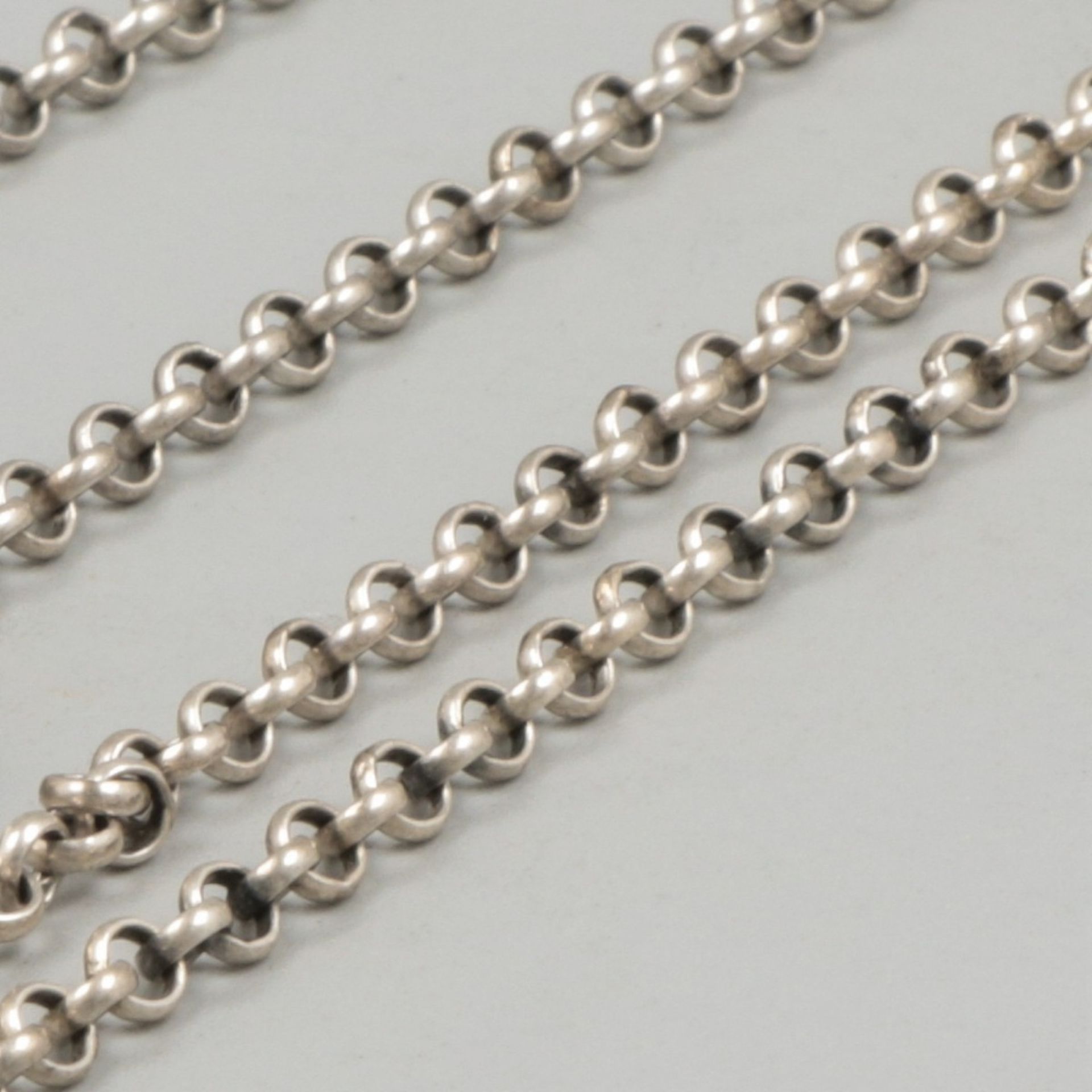 2-piece lot jasseron chains with knitting caps silver. - Image 3 of 5