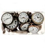 Lot silver and steel pocketwatches