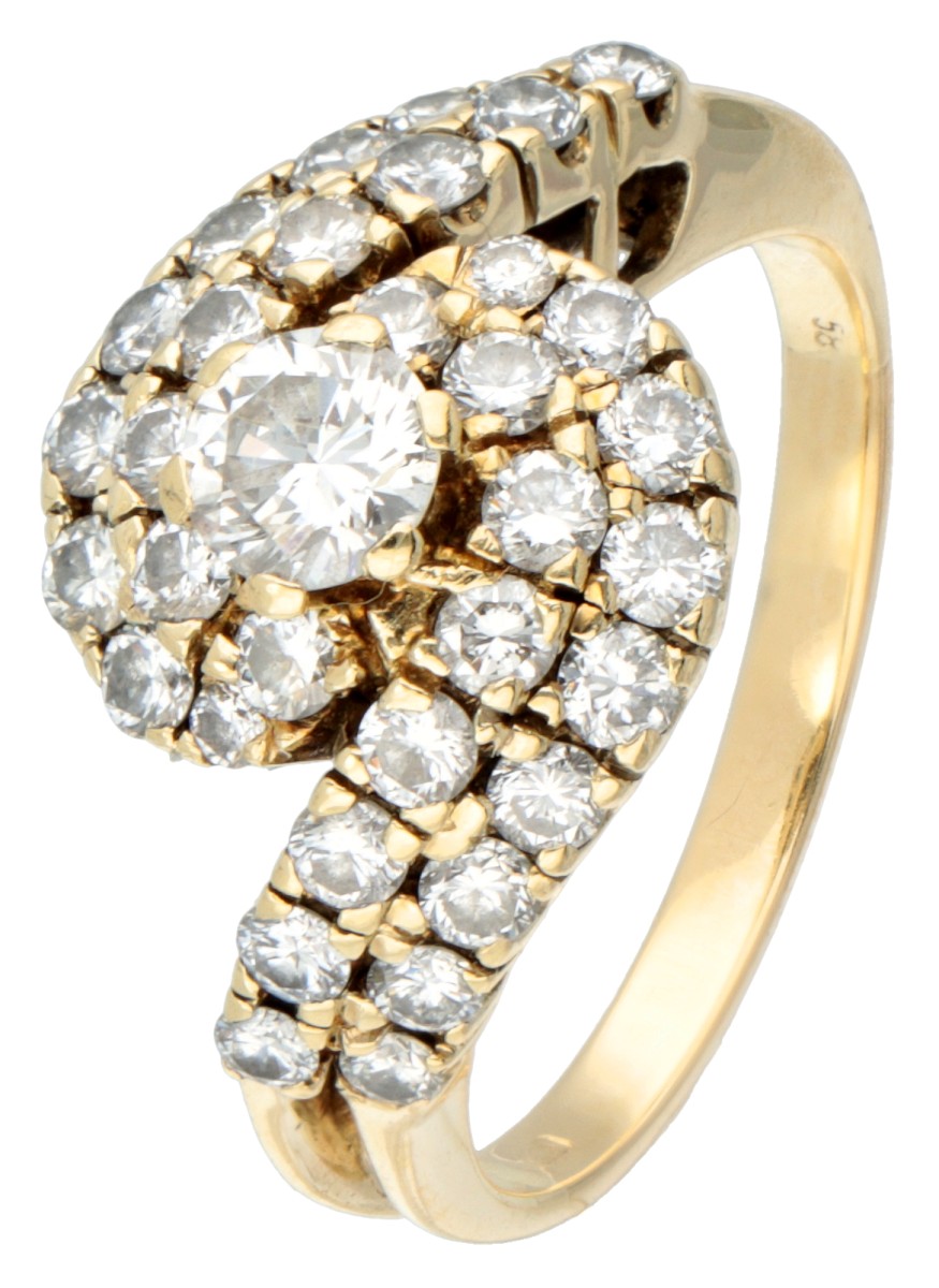 14K. Yellow gold ring set with approx. 1.53 ct. diamond.