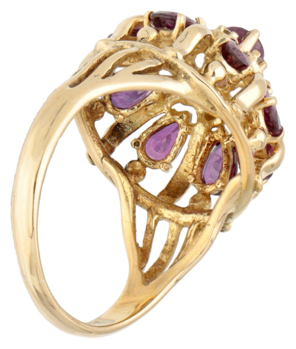 18K. Yellow gold Franklin Mint ring set with approx. 1.79 ct. natural ruby ​​and approx. 0.08 ct. di - Image 2 of 2