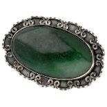 835 Silver brooch set with approx. 56.85 ct. aventurine.