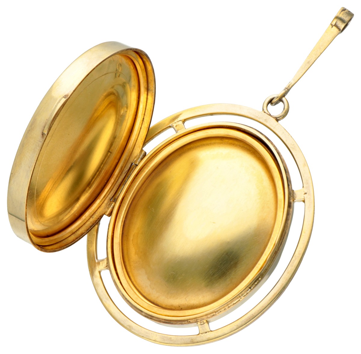 Vintage yellow gold plated sterling silver medallion pendant set with a cabochon cut tiger eye and a - Image 4 of 4