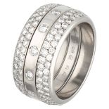 Set of three 18K. white gold Paul Simons stacking rings set with approx. 1.84 ct. diamond.