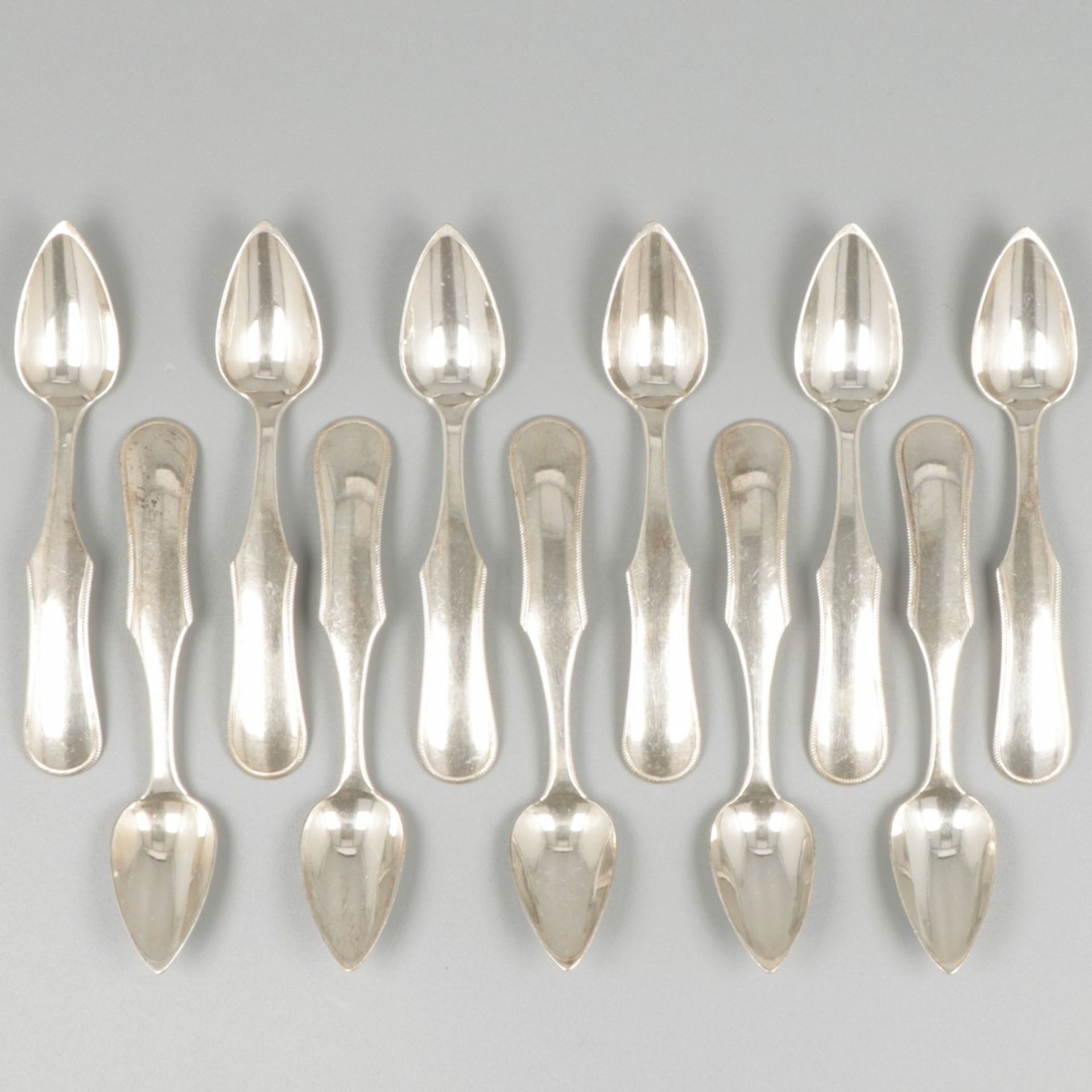 12-piece set coffee / teaspoons (Amsterdam 1874) silver.