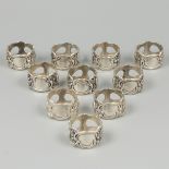 10-piece set of silver finger cloth rings.