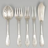 5-piece hors d'oeuvres set silver.