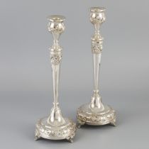 2 piece set of candlesticks silver.