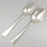 Salad servers ''Haags Lofje'' silver.