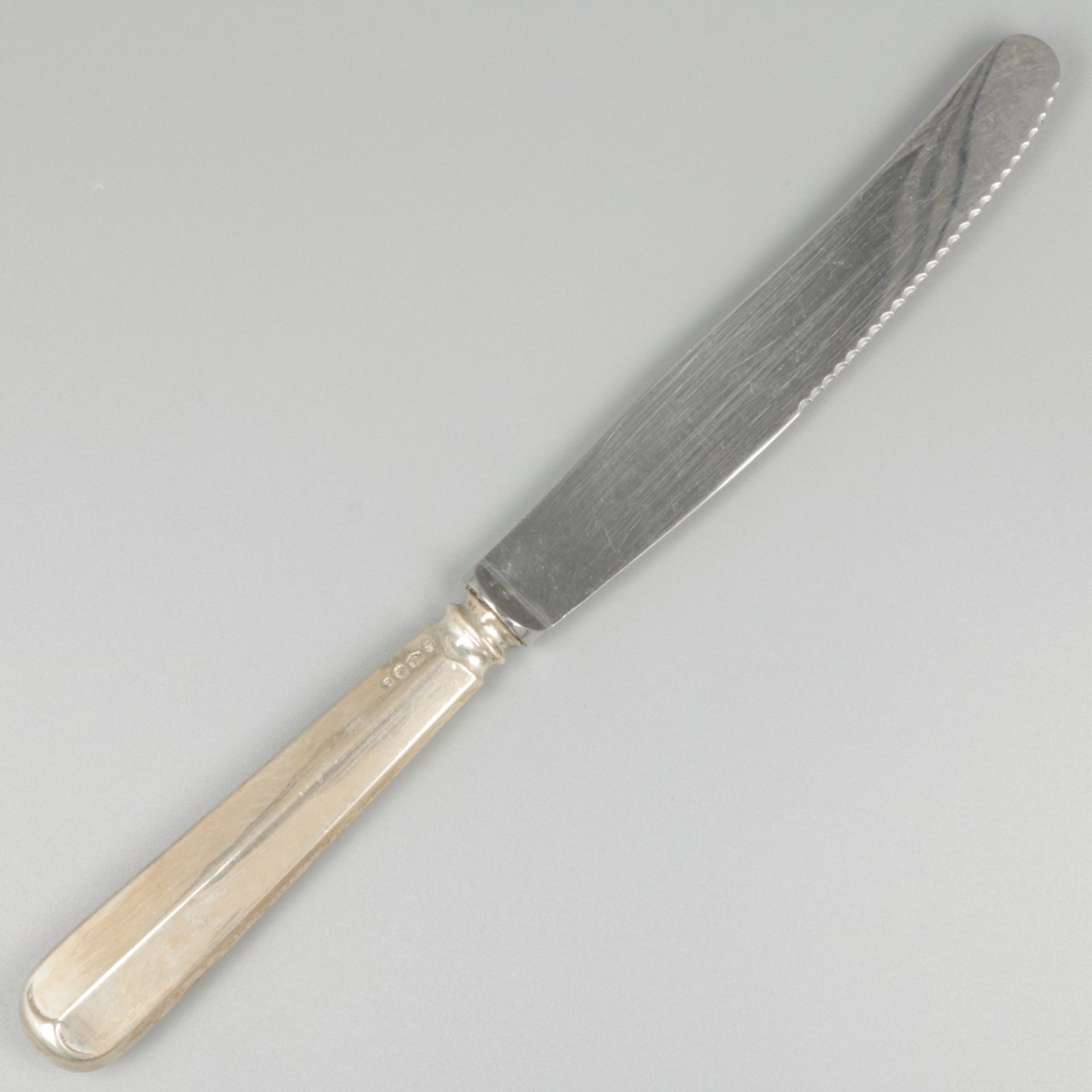 6-piece set dinner knives "Haags Lofje" silver. - Image 3 of 6