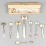 10-piece lot salt & mustard spoons silver.