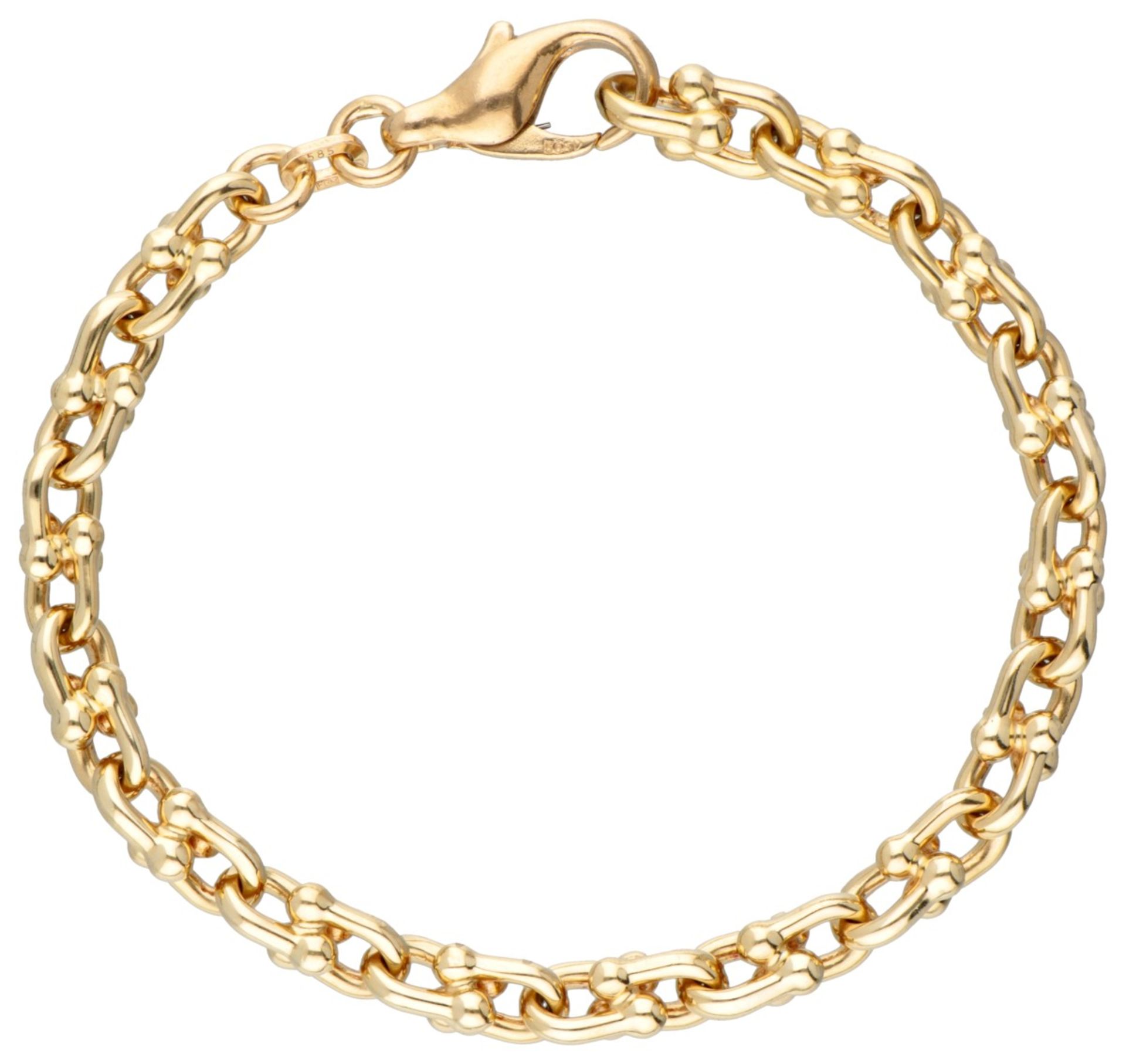 14K. Yellow gold link bracelet.