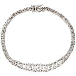 Vintage 14K. white gold bracelet set with approx. 0.41 ct. diamond.