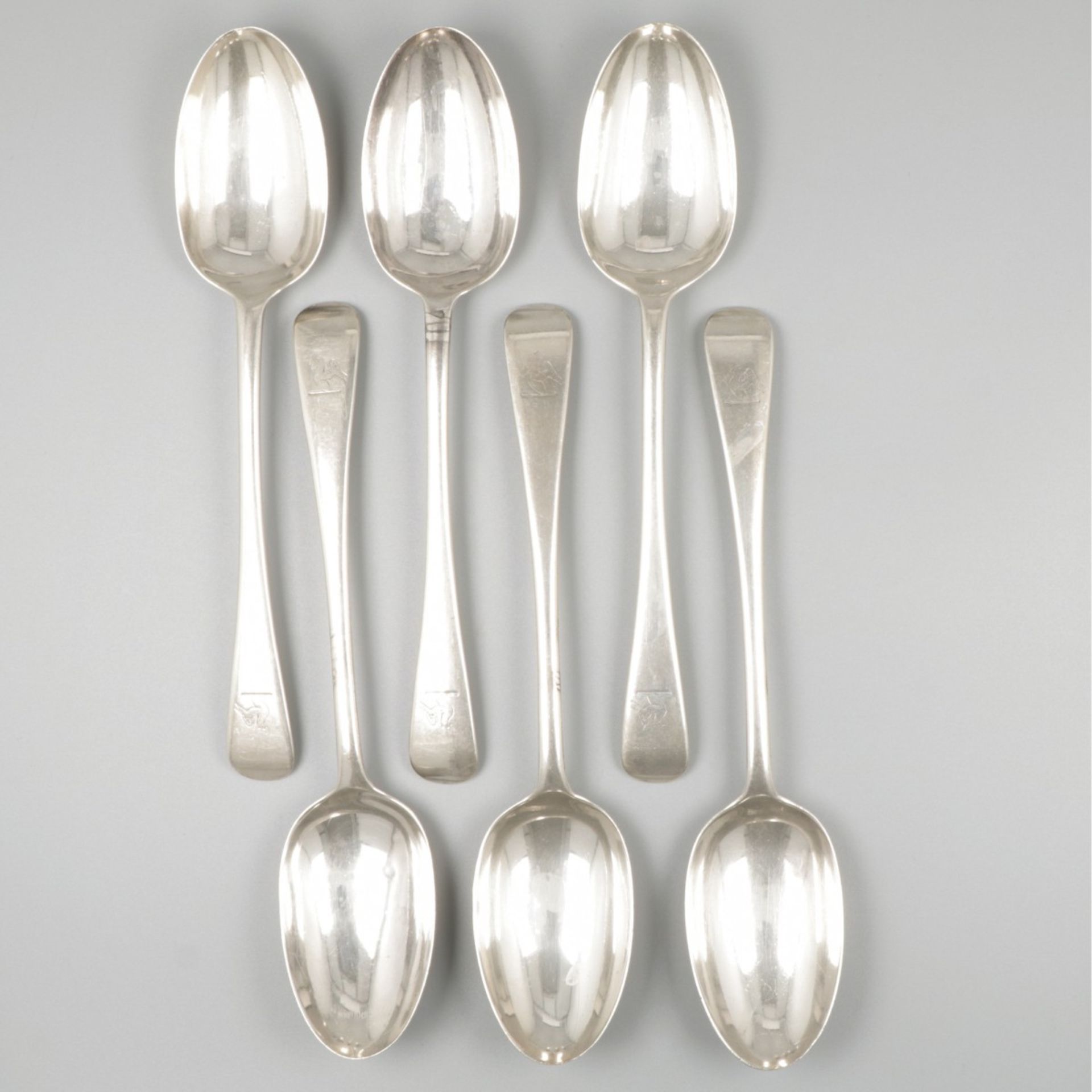 6-piece set dinner spoons silver.