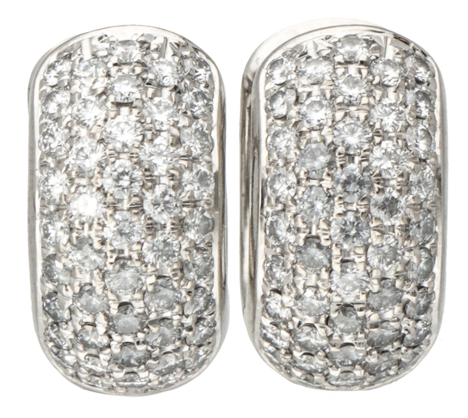 18K. White gold earrings set with approx. 0.90 ct. diamond. - Image 2 of 3