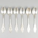 6-piece set of silver coffee spoons.