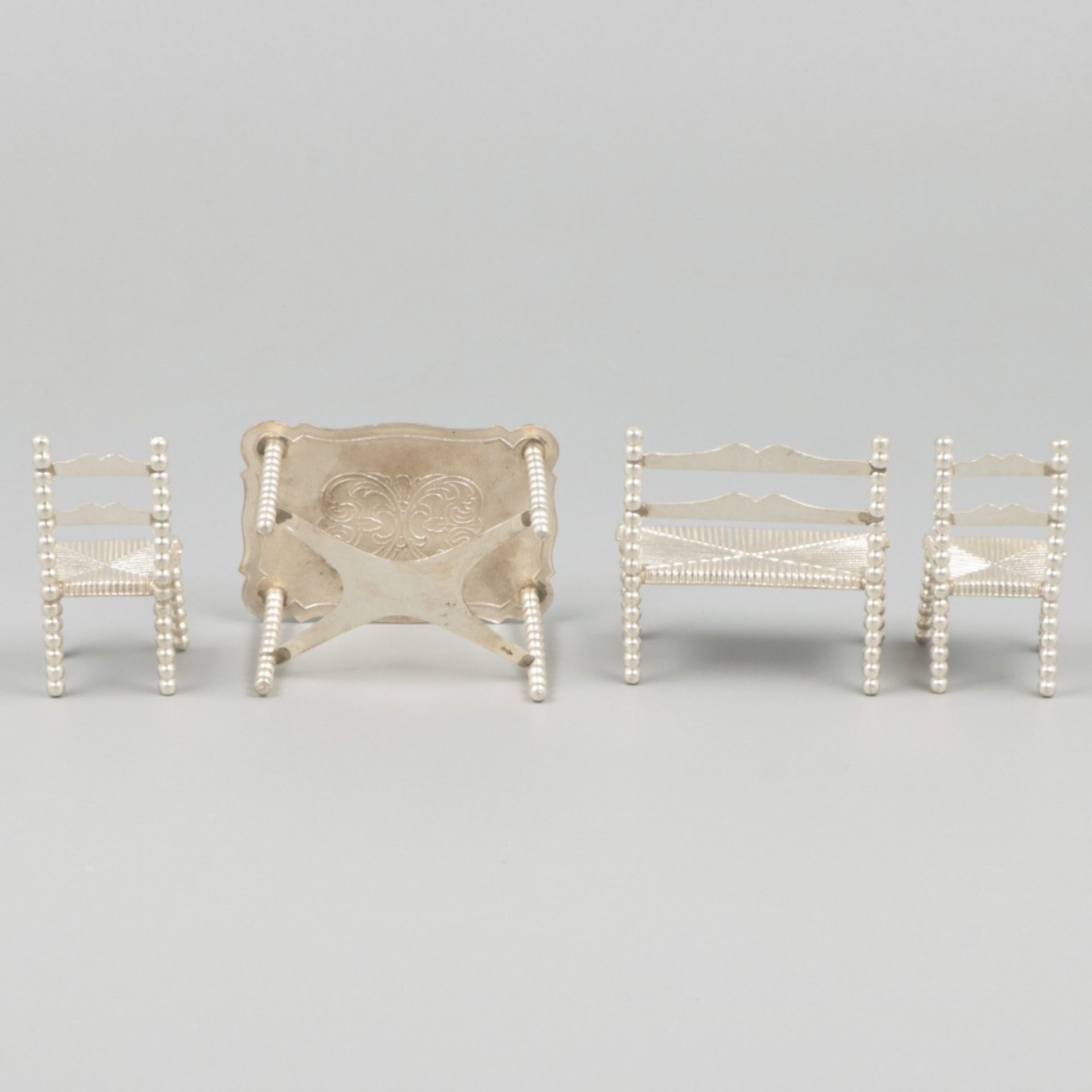 4-piece miniature room furniture silver. - Image 3 of 6