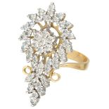 14K. Bicolor gold ring set with approx. 1.01 ct. diamond.