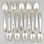 10-piece set of silver coffee spoons.
