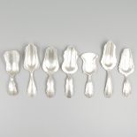 7-piece lot sugar scoops silver.