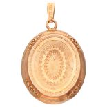 Antique 14K. rose gold locket pendant with hand-engraved details.