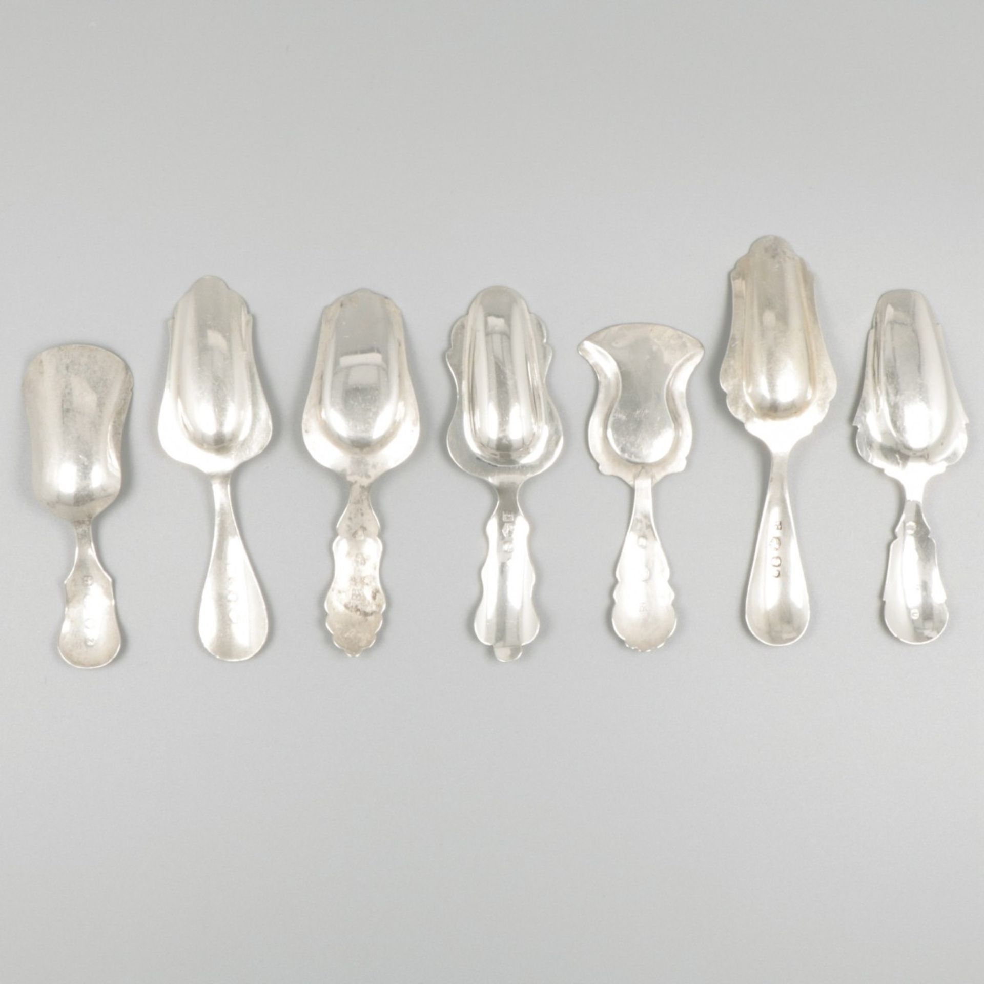 7-piece lot sugar scoops silver. - Image 2 of 5