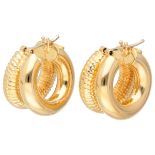 18K. Yellow gold Gaston Lebo creole earrings.