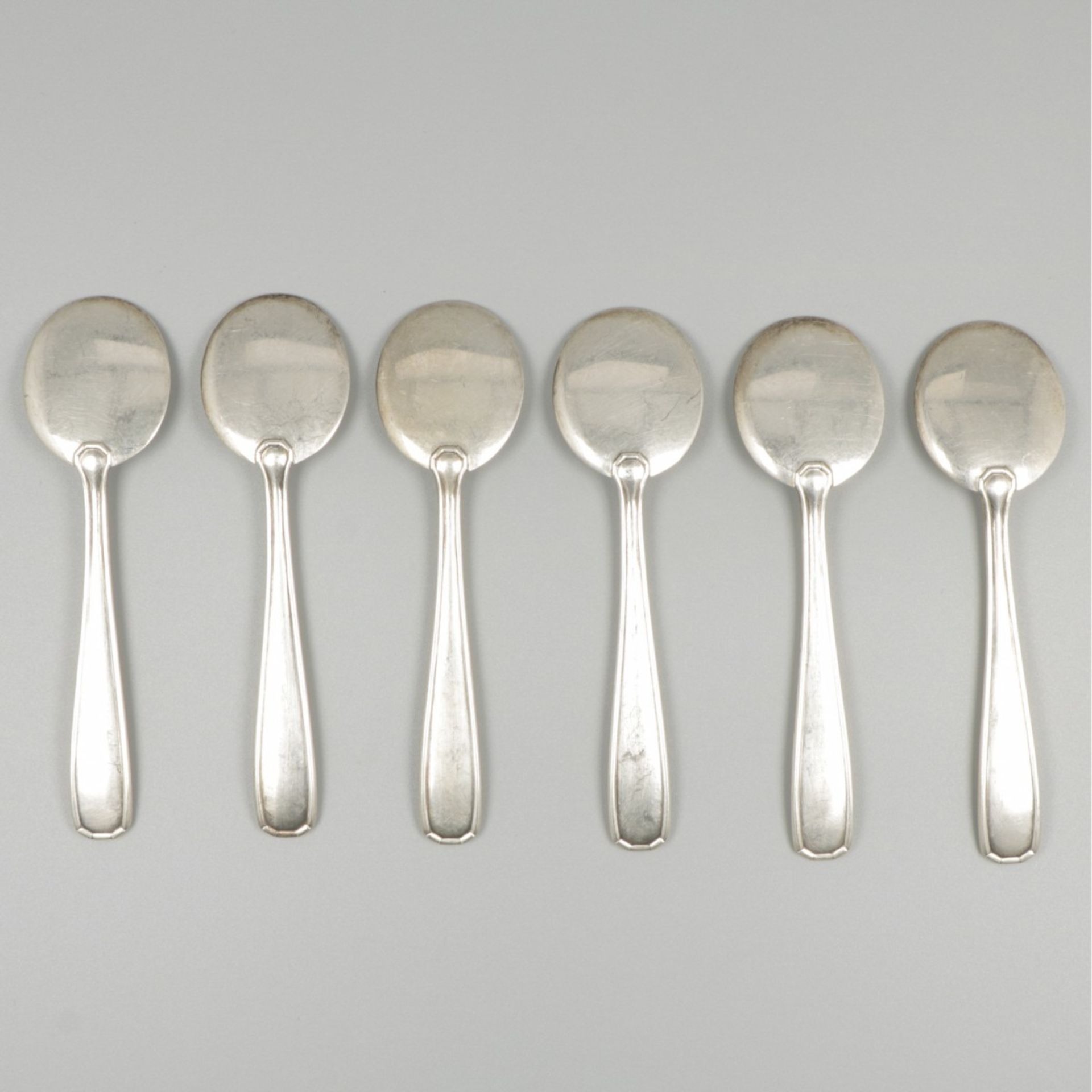 6-piece set of ice cream spoons silver. - Image 2 of 6