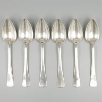 6-piece set dinner spoons ''Haags lofje'' silver.