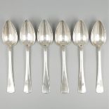 6-piece set dinner spoons ''Haags lofje'' silver.