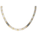 Stainless steel Pequignet necklace with 18K. yellow gold Moorea links.