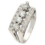 Retro 14K. white gold ring set with approx. 0.69 ct. diamond.