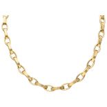 18K. Yellow gold link necklace with slightly matted links.