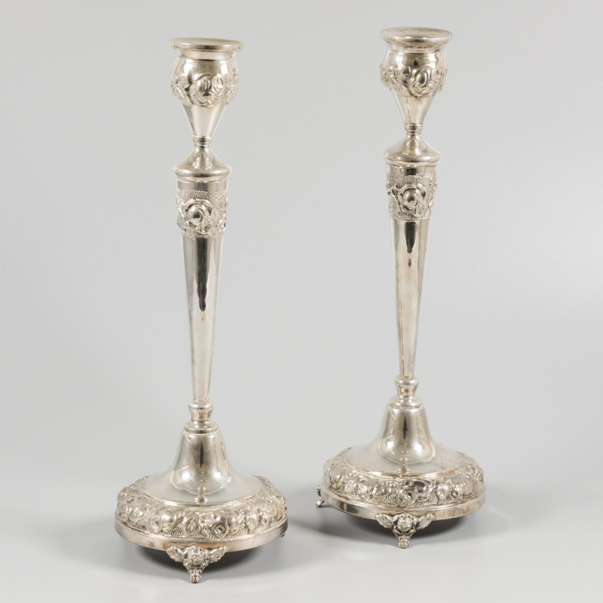 2 piece set of candlesticks silver. - Image 8 of 9