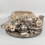 Large lot of various silver plated objects.