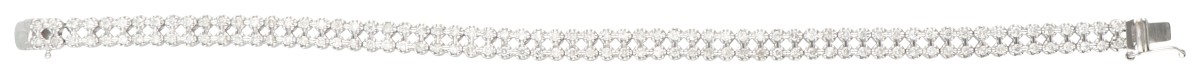 18K. White gold double row tennis bracelet set with approx. 1.30 ct. diamond. - Image 3 of 3
