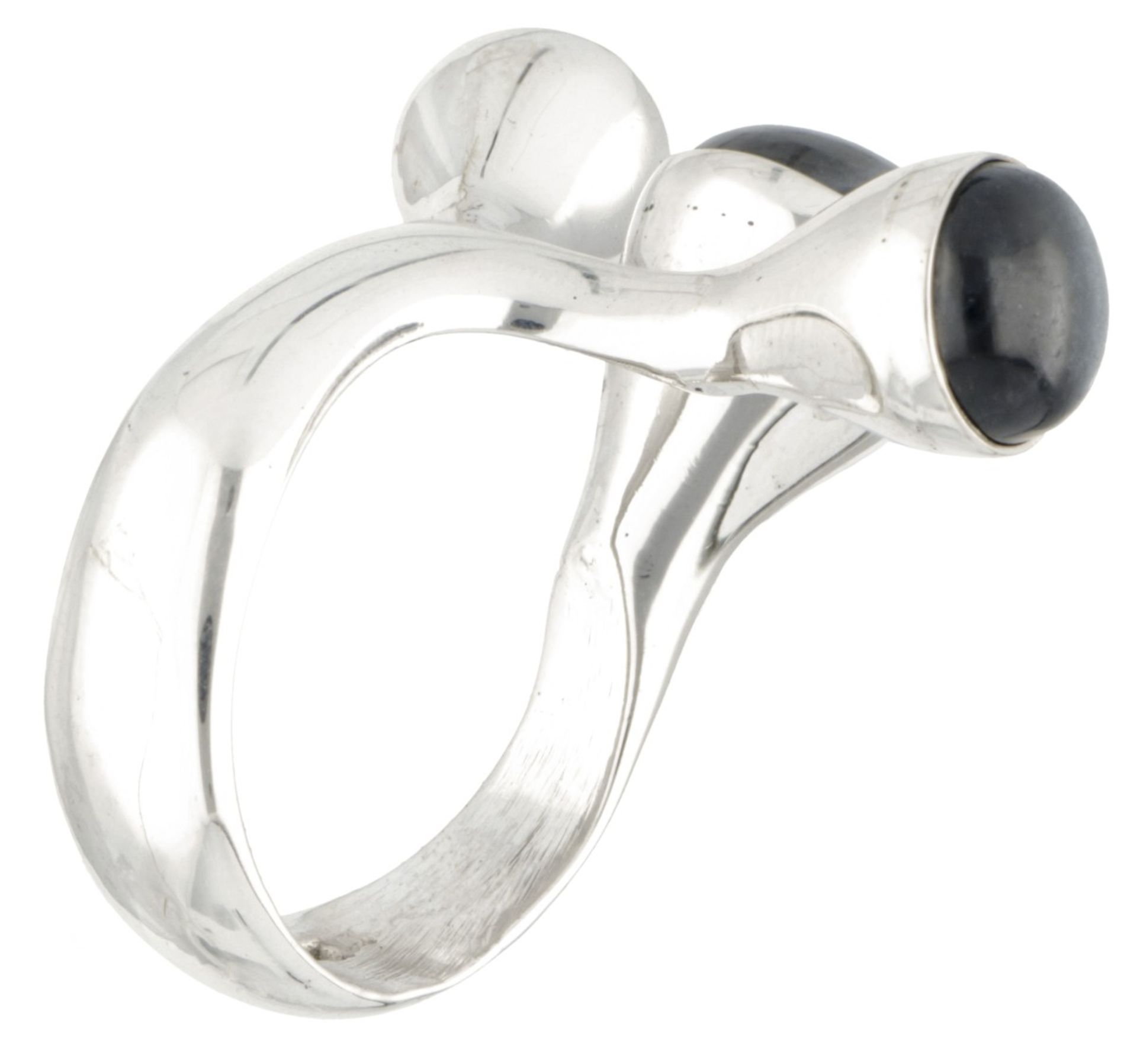 Sterling silver Finnish design ring set with labradorite by Valo-Koru Oy. - Bild 2 aus 4