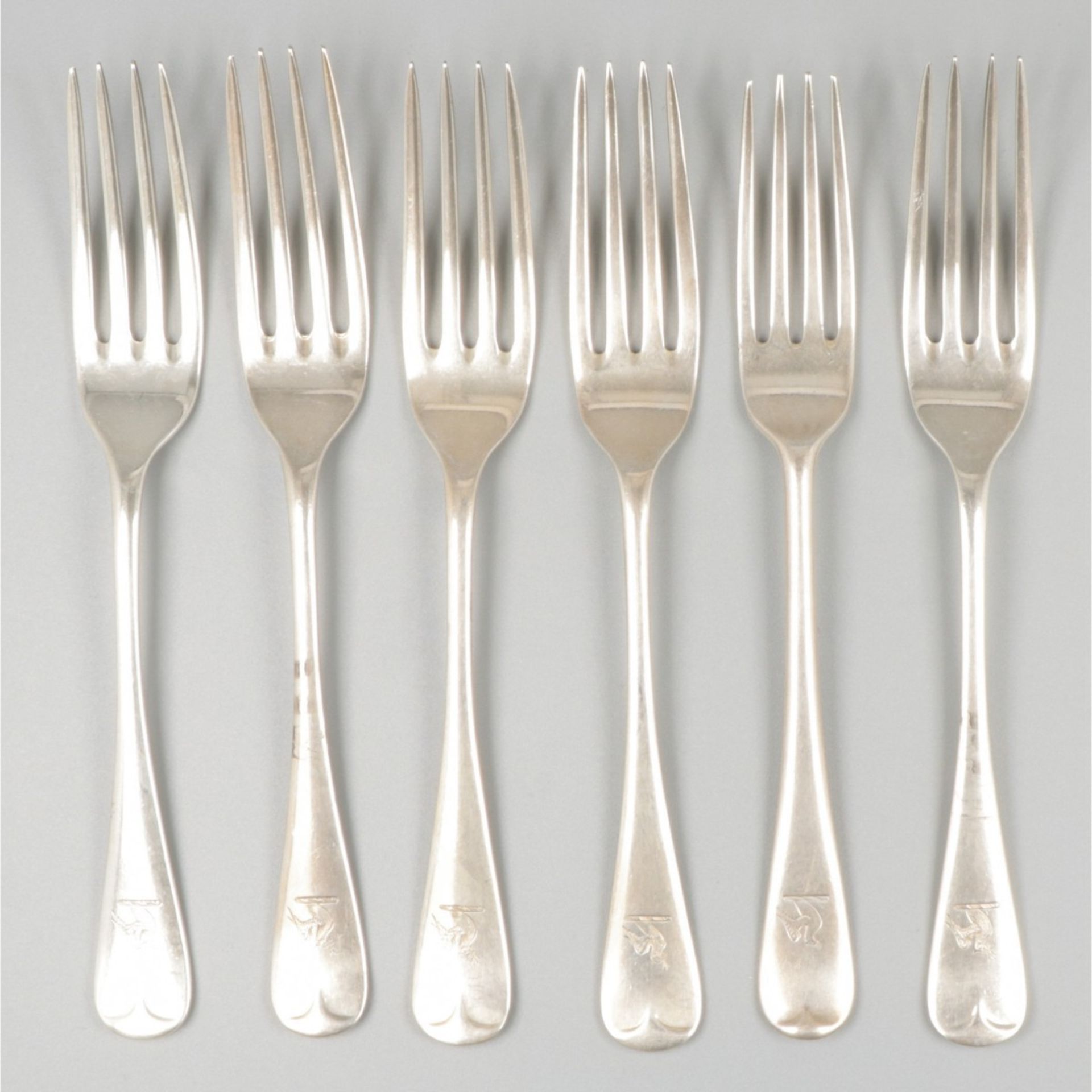 6-piece set breakfast forks silver.