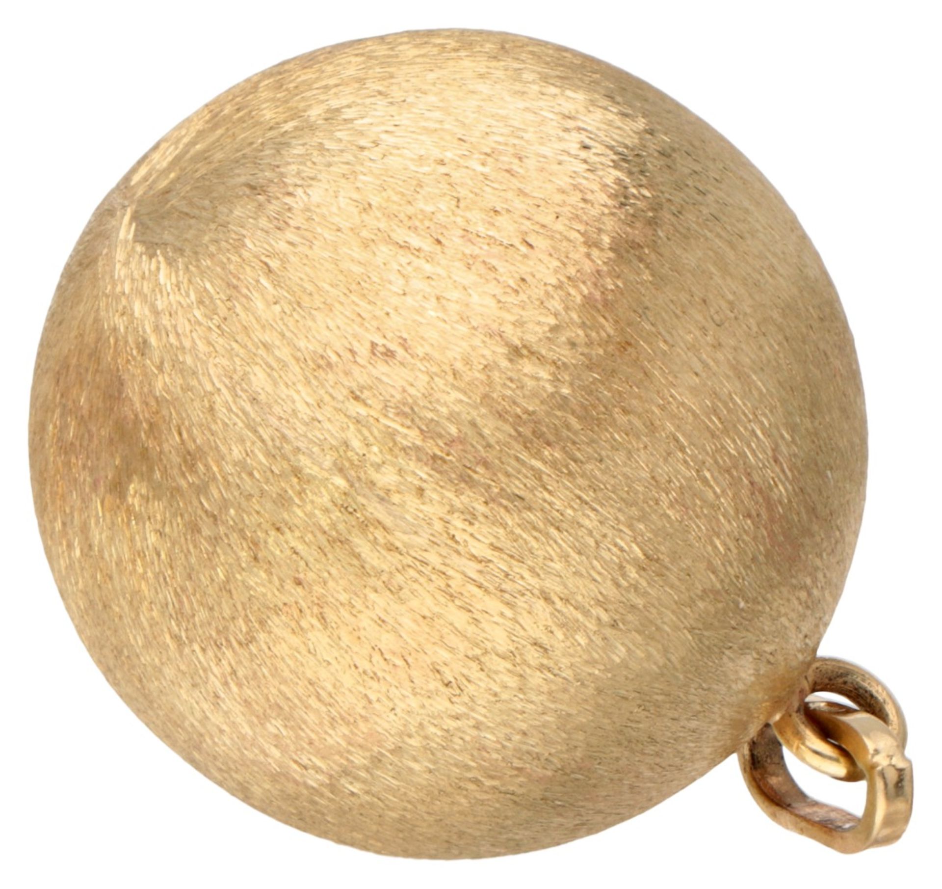 14K Yellow gold ball pendant with matte finish. - Image 2 of 2