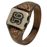 Bronze patriotic ring from WWI, so-called trench art and inscribed "Feldzug 1914/16".