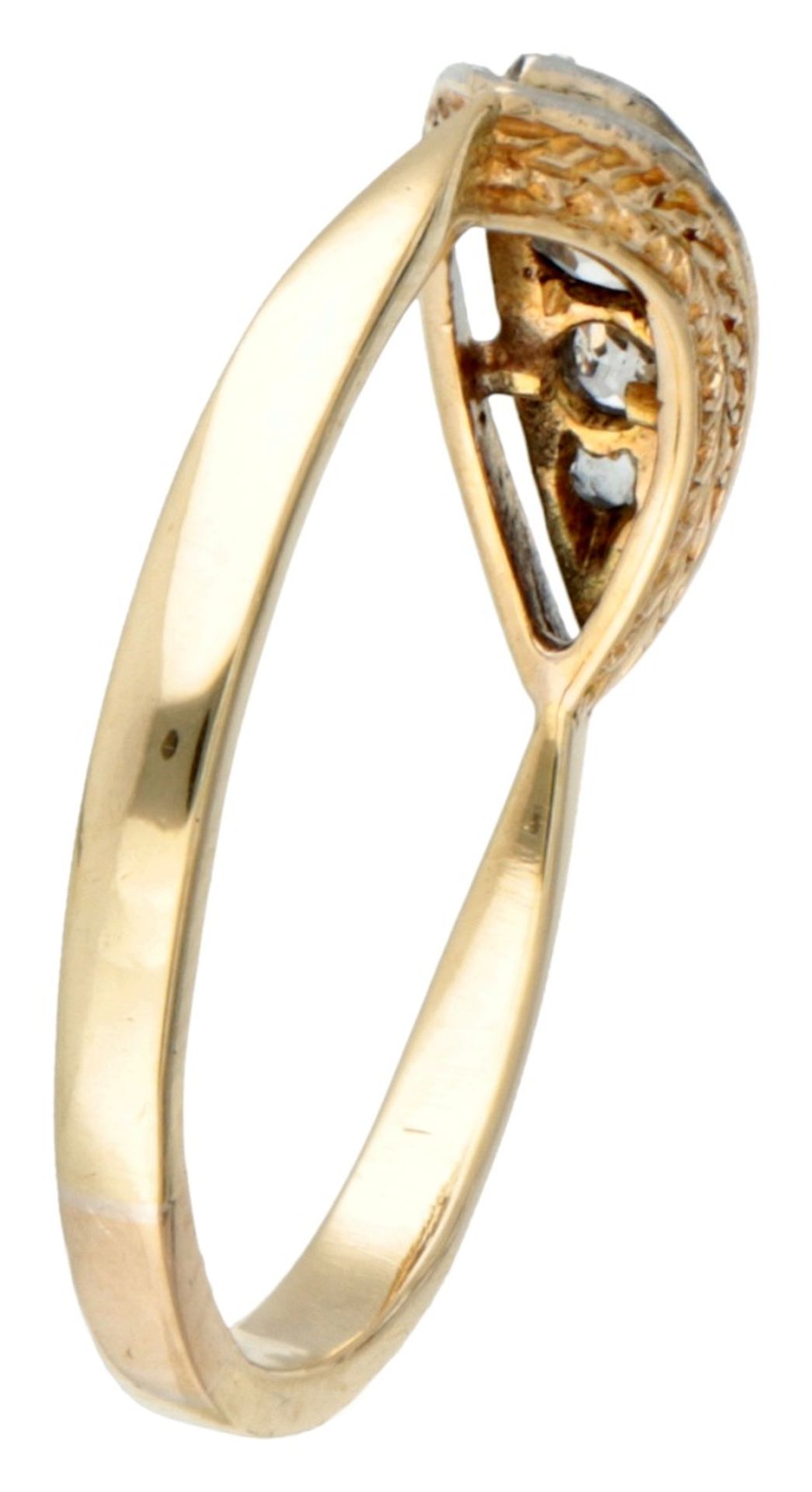 Vintage 14K. yellow gold and Pt 850 platinum ring set with approx. 0.14 ct. diamond. - Image 2 of 2