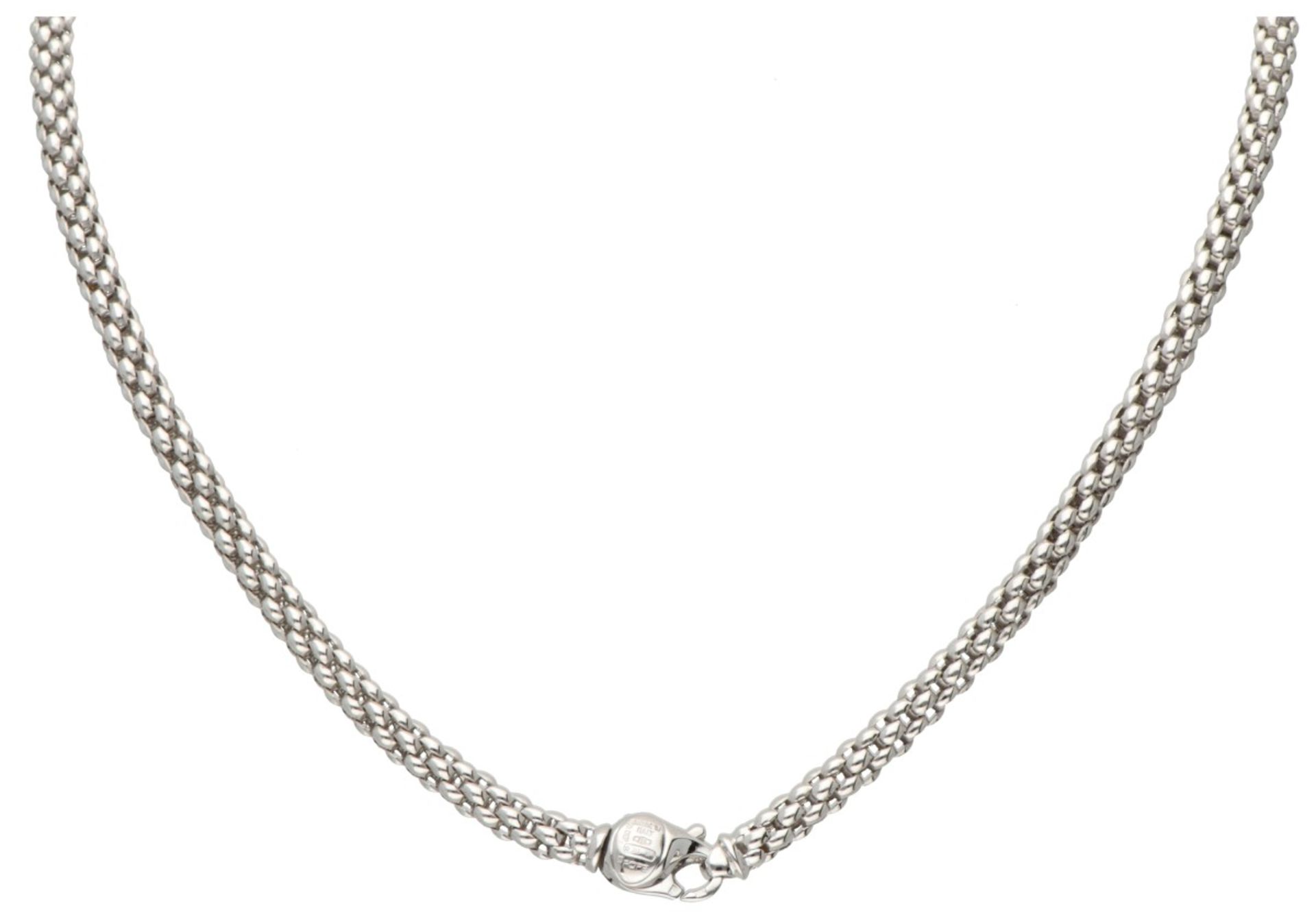 18K. White gold popcorn chain necklace by Italian designer Fope Gioielli set with approx. 0.41 ct. d - Image 3 of 5