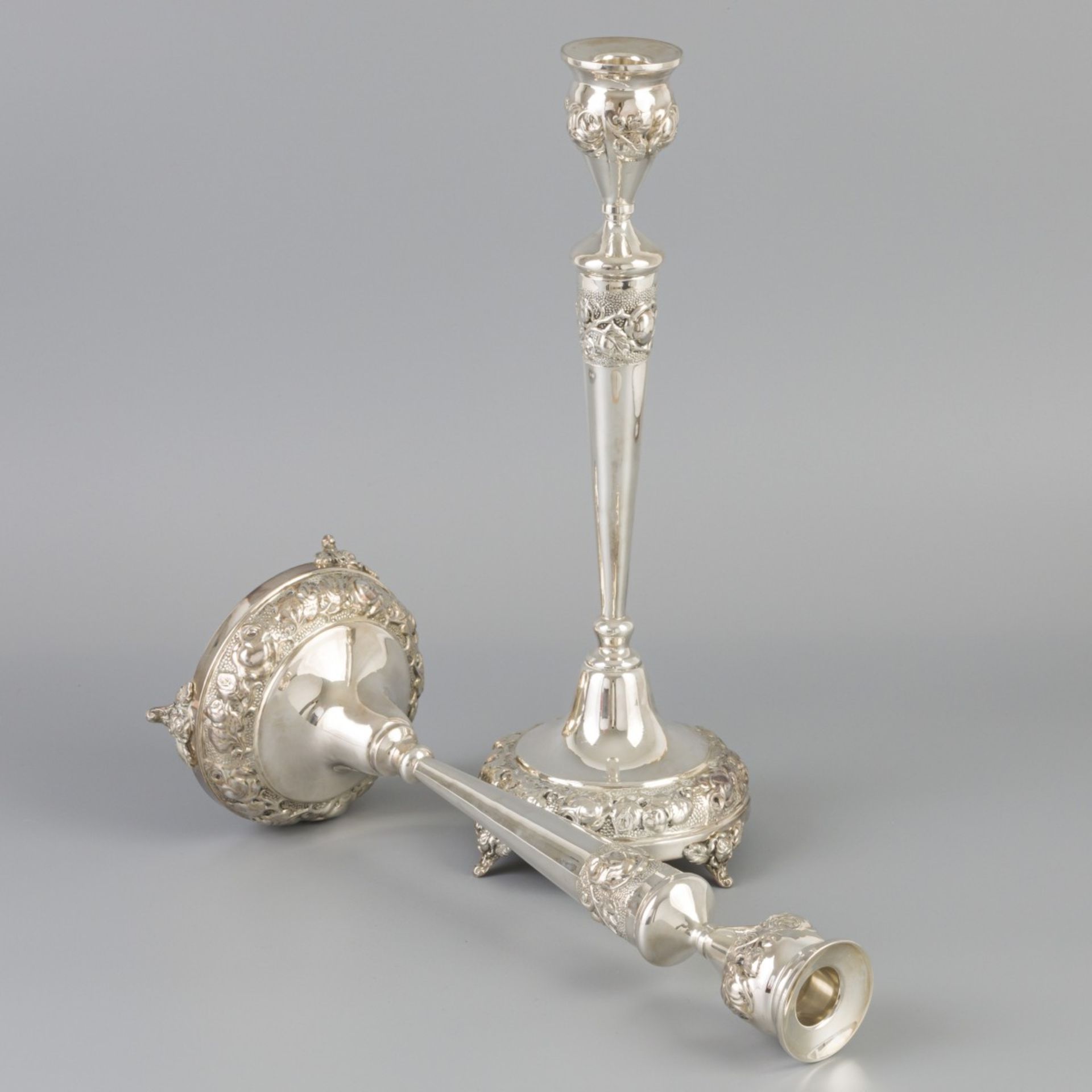 2 piece set of candlesticks silver. - Image 3 of 9