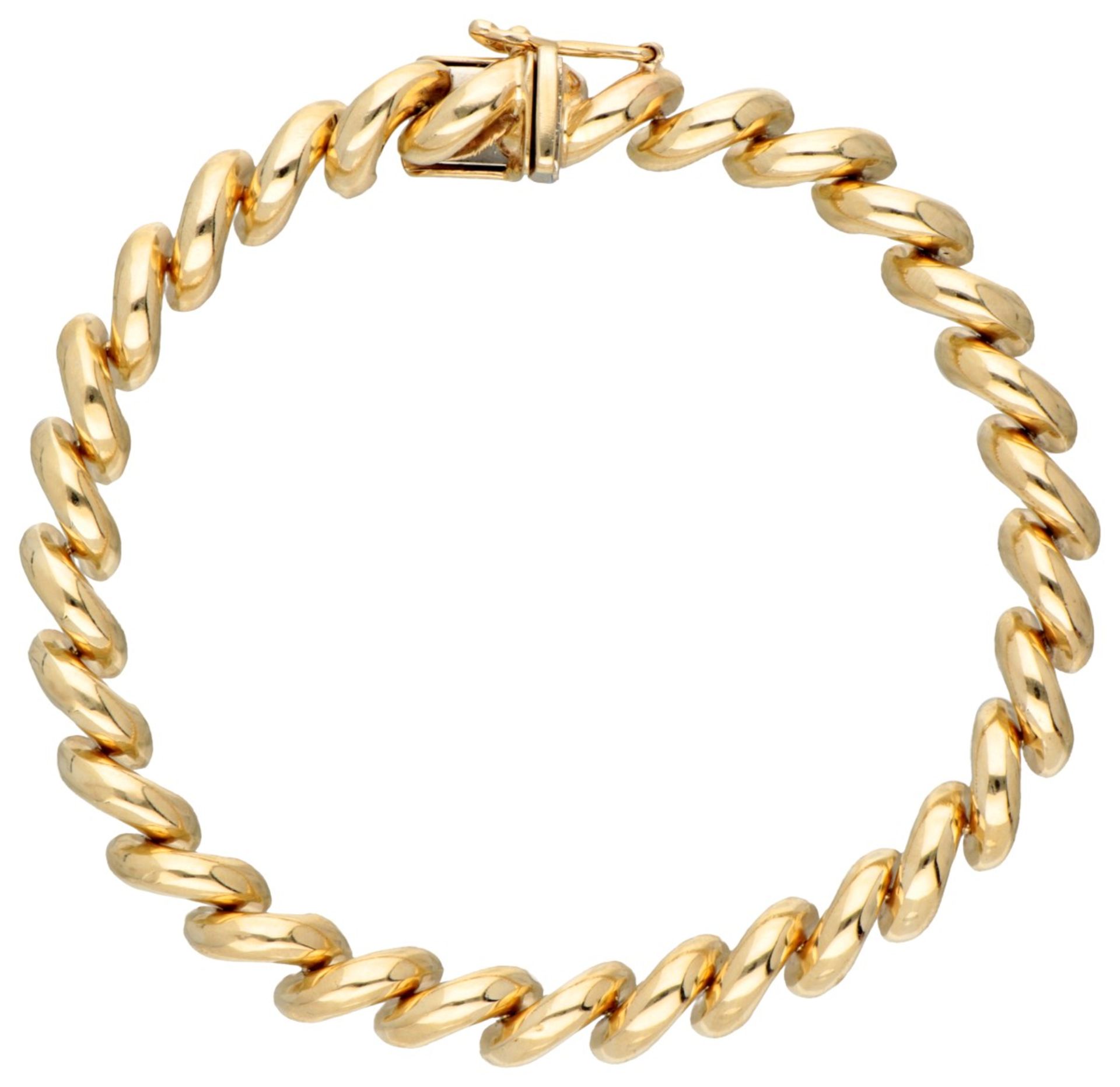 14K. Yellow gold link bracelet.