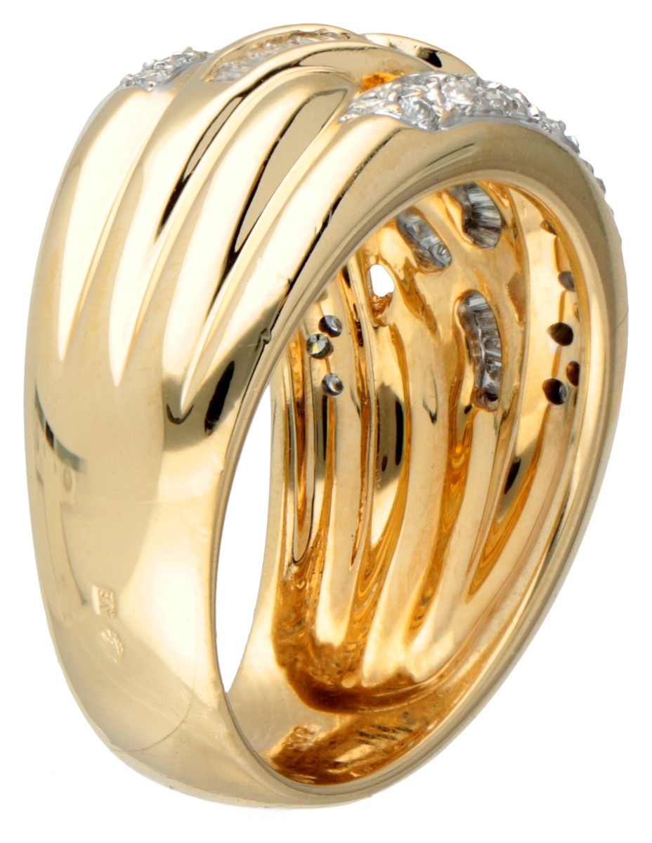 14K. Yellow gold ring set with approx. 0.75 ct. diamond. - Image 2 of 2