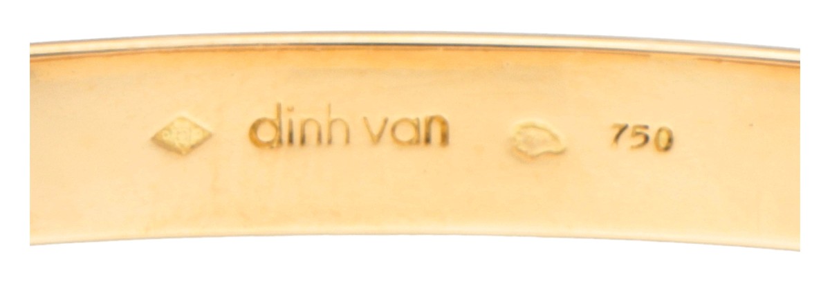 18K. Yellow gold dinh van 'Serrure Ruban' bangle bracelet. - Image 3 of 3