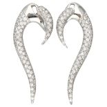 18K. White gold ear jacket earrings set with approx. 2.40 ct. diamonds.